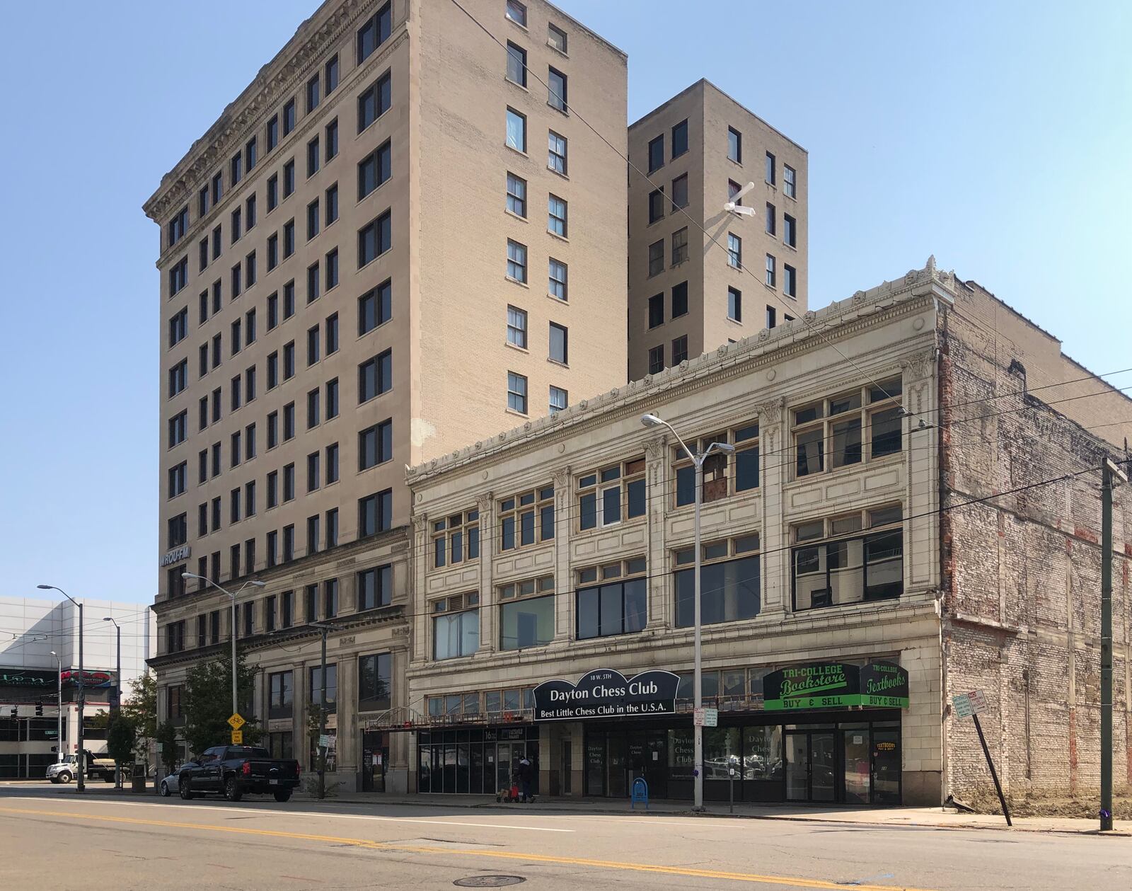 The Reed-Steffan building, home to the Dayton Chess Club, on West Fifth St. CORNELIUS FROLIK / STAFF