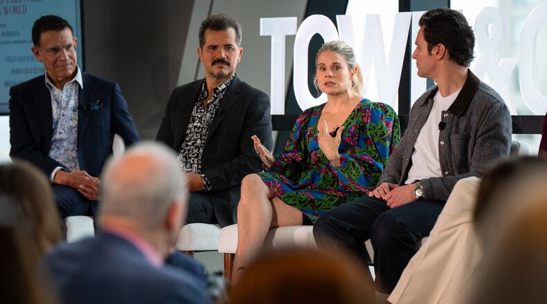 Celia Keenan-Bolger speaks on the Broadway panel at the Town & Country Philanthropy Summit luncheon on Tuesday, Oct. 28, 2025, in New York. (AP Photo/Angelina Katsanis)