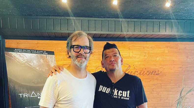 Dayton-based filmmaker Allen Farst (left) shot the new music video for Franc Aledia’s current single, “Save Me Tonight,” over three hectic days in Dayton in July 2021.