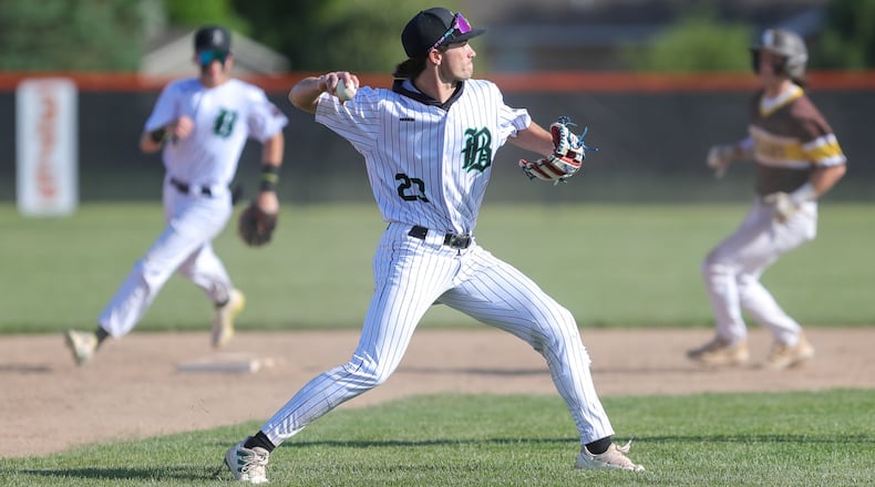 Badin defeated Kenton Ridge 10-0 in a Division II district final baseball game on May 25, 2023. Michael Cooper/CONTRIBUTED
