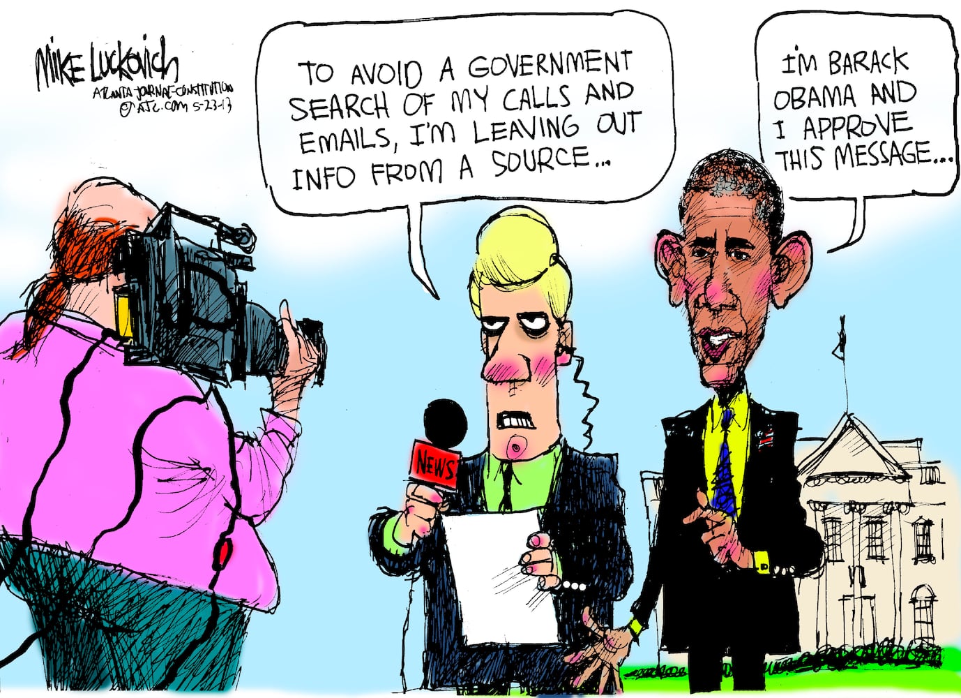 Luckovich: Obama and the press