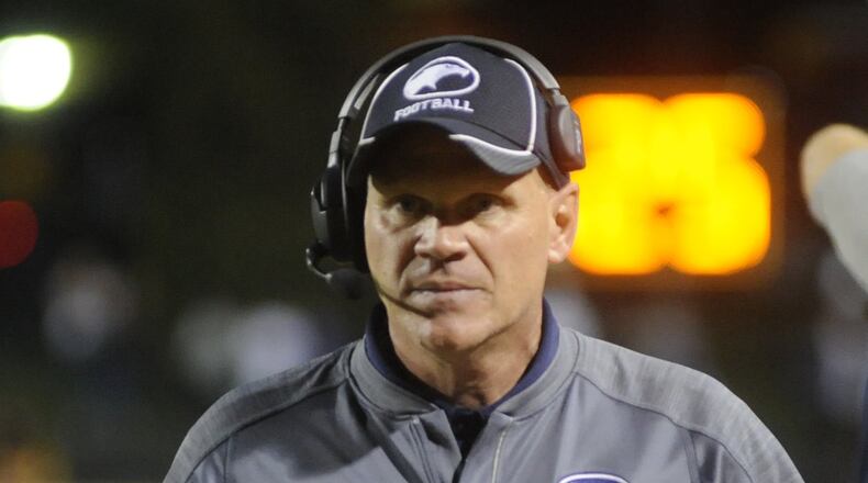 Fairmont coach Dave Miller. Centerville defeated visiting Fairmont 43-28 in a Week 9 high school football game on Friday, Oct. 20, 2017. MARC PENDLETON / STAFF