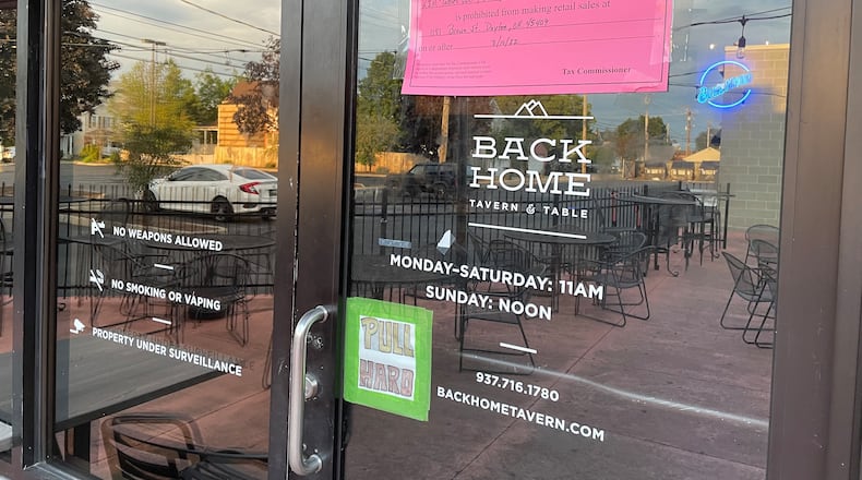 Back Home Tavern & Table, a restaurant on Brown Street near the University of Dayton, has had its vendor’s license suspended by the Ohio Department of Taxation.