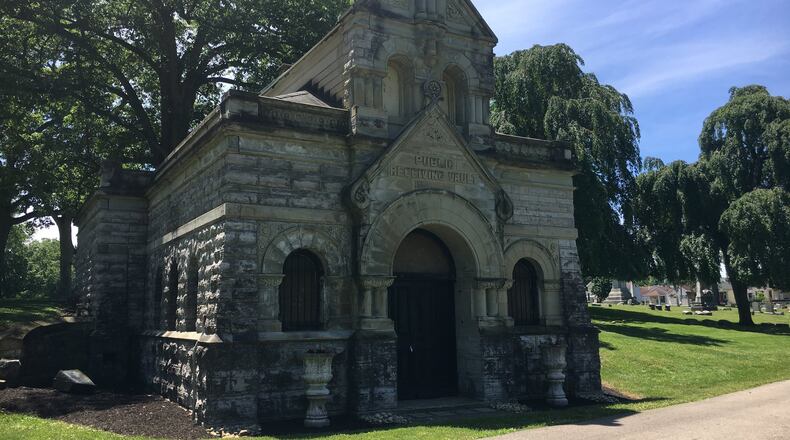 The Public Receiving Vault building at Greenwood Cemetery could use a restoration, and represents some interesting Butler County history. Bodies of soldiers and sailors throughout the years passed through the building on the way to burial. MIKE RUTLEDGE/STAFF