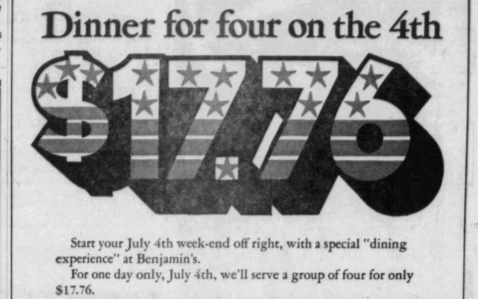 Fourth of July advertisements pages
