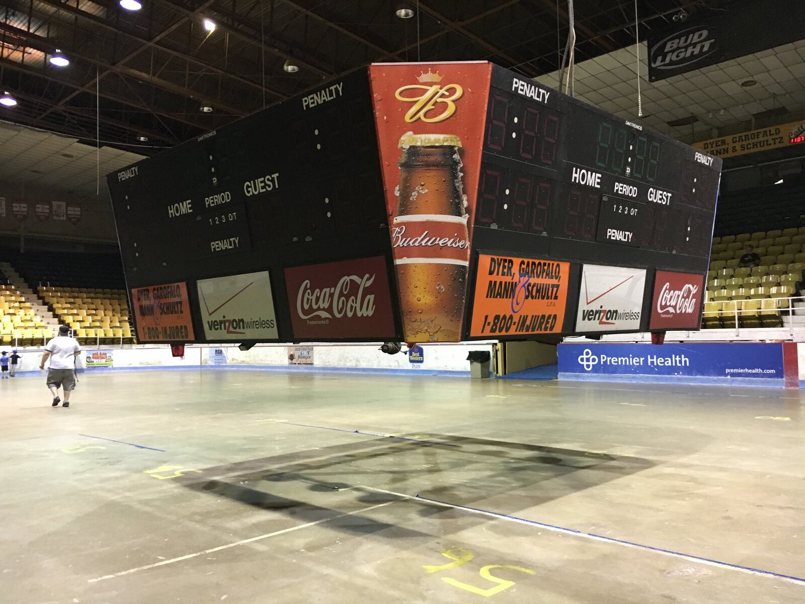 Scoreboard at Hara Arena