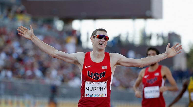 TORONTO, ON - JULY 23: Clayton Murphy of the United States reacts after he won the men’s 800 meter final during Day 13 of the Toronto 2015 Pan Am Games on July 23, 2015 in Toronto, Canada. (Photo by Ezra Shaw/Getty Images)