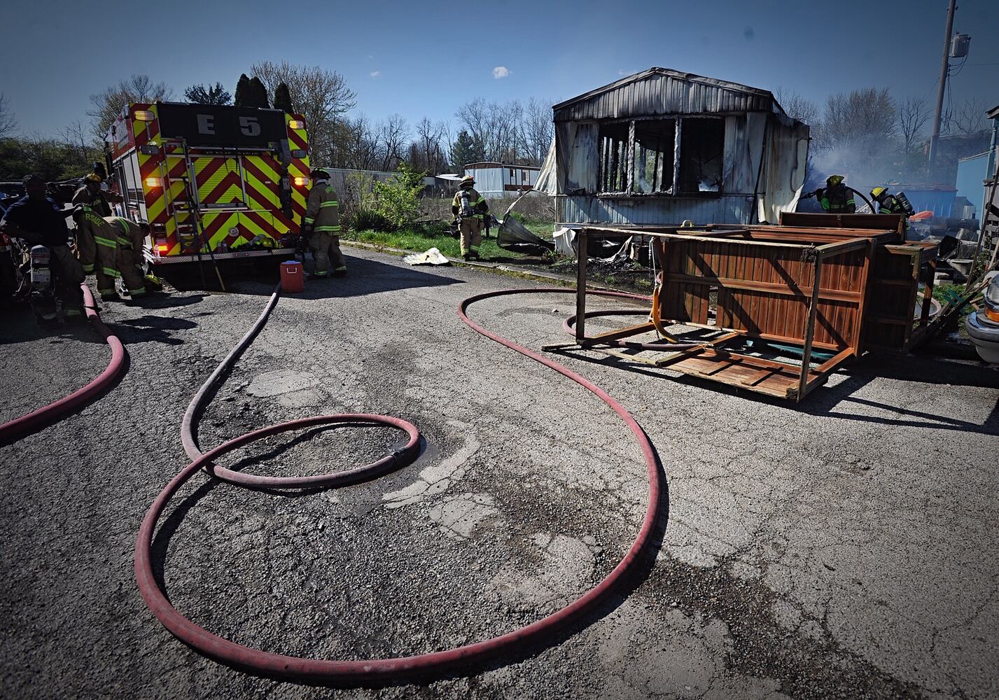 Fire destroys trailer