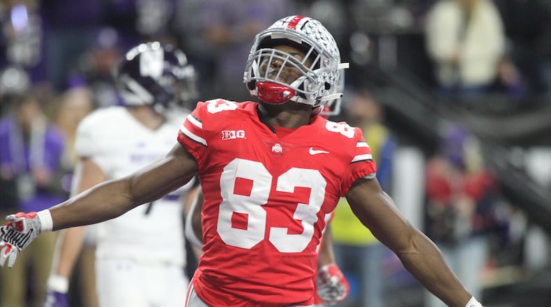 Terry McLaurin celebrates his first touchdown of the night.