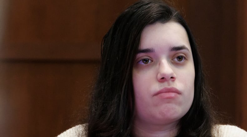 Juliana Peres Magalhães testifies during the double murder trial for Brendan Banfield in Fairfax County Circuit Court, Wednesday, Jan. 14, 2026, in Fairfax, Va. (AP Photo/Tom Brenner, Pool)