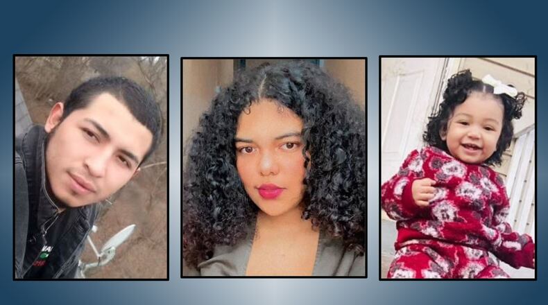 West Chester Police issued an Amber Alert on Monday, March 11, 2024, and believe Maoly Tejeda Herrera, 17, center, and her 1-year-old daughter, Sara Herrera, right, are with Byron Tejeda and could be in danger. CONTRIBUTED