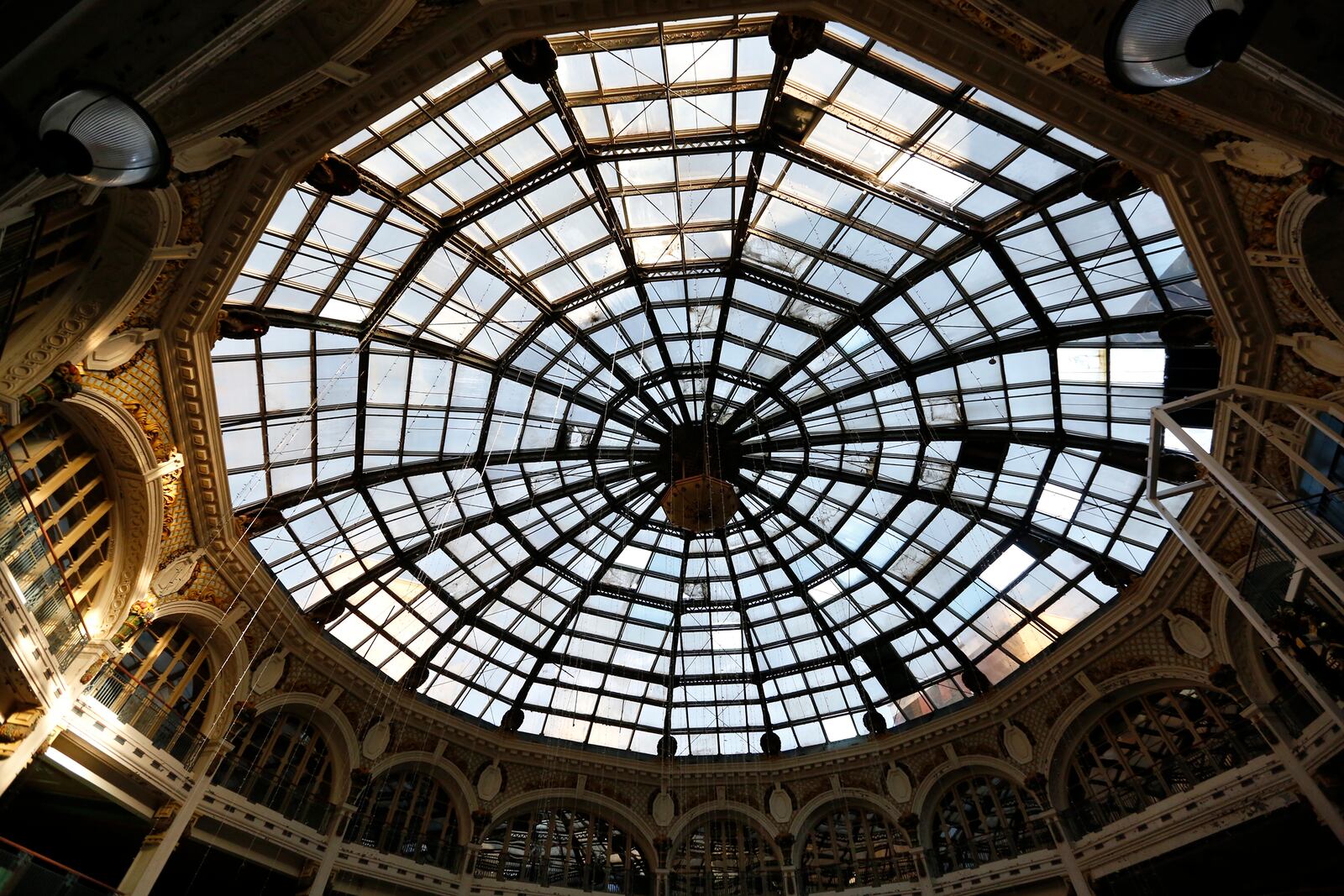 The glass dome in the Dayton Arcade is three stories high and 90 feet in diameter. LISA POWELL / STAFF