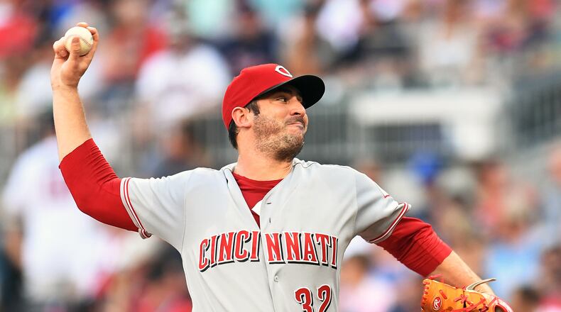 ATLANTA, GA - JUNE 26: Matt Harvey #32 of the Cincinnati Reds throws a third inning pitch against the Atlanta Braves at SunTrust Park on June 26, 2018 in Atlanta, Georgia. (Photo by Scott Cunningham/Getty Images)