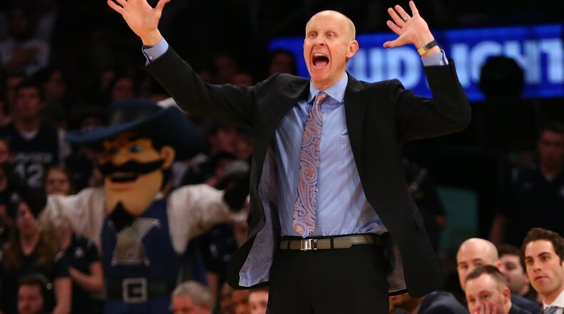 NEW YORK, NY - MARCH 09: head coach Chris Mack of the Xavier Musketeers reacts against the Butler Bulldogs during the Big East Basketball Tournament - Quarterfinals at Madison Square Garden on March 9, 2017 in New York City. (Photo by Mike Stobe/Getty Images)