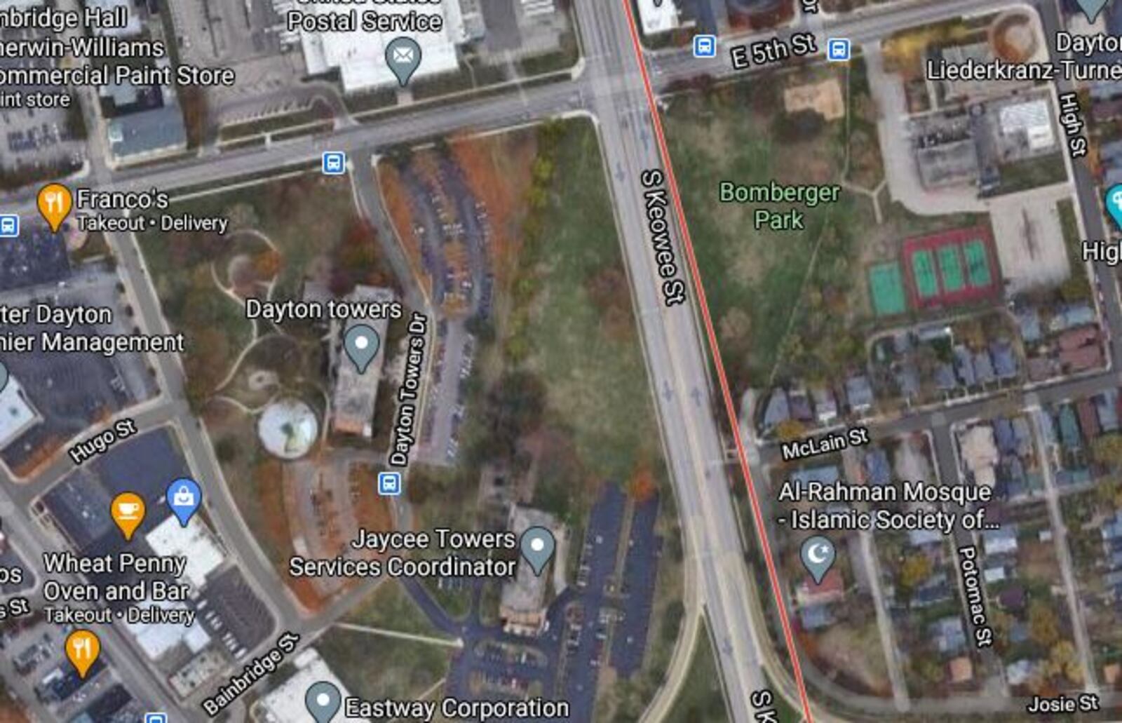 The proposed Oregon Towers site is at the southwest corner of South Keowee Street and East Fifth Street. CONTRIBUTED