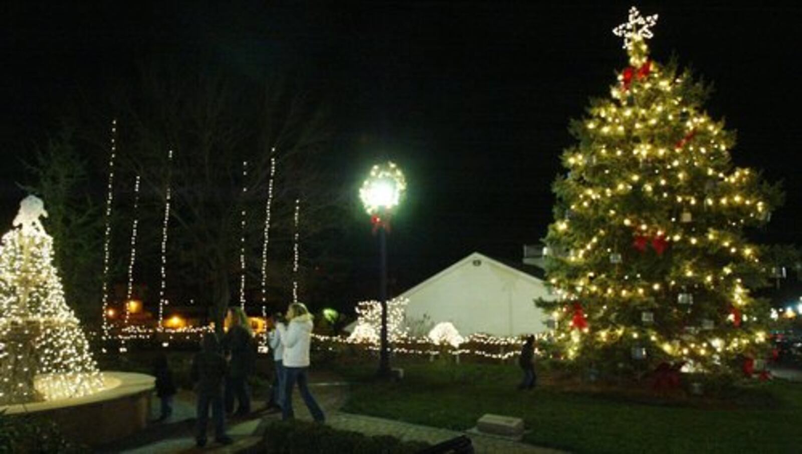 People look at the lights Friday, Nov. 27, 2009, during Lebanon's Christmas Tree Lighting. The event featured carolers, carriage rides and Santa.