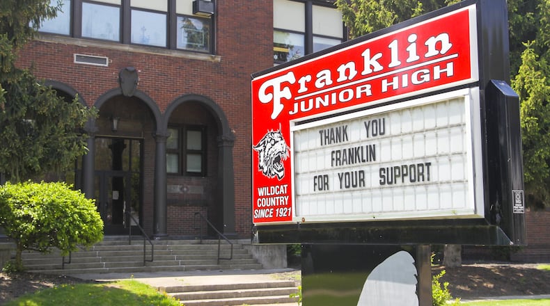 Franklin Junior High School, which opened in 1921 as the junior high and high school building is slated for demolition late this summer to make way for a new high school facility. The district is offering final tours of the building in May and is planning virtual tours for the community to see. FILE PHOTO
