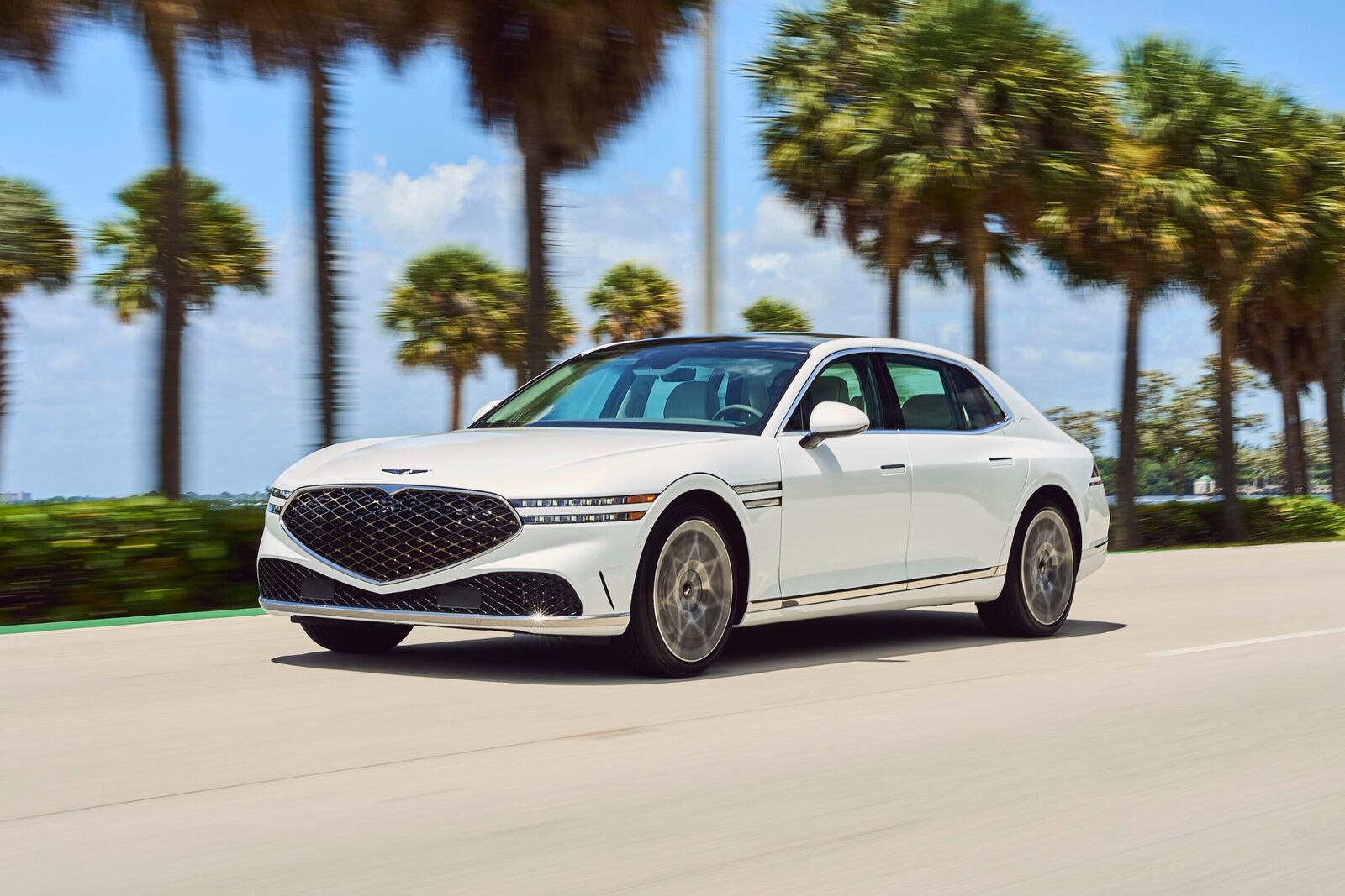 This photo provided by Genesis shows the 2025 G90. The G90 is Genesis' flagship luxury sedan that is priced right and gives up very little to its German competition. (Courtesy of Genesis Motor North America via AP)