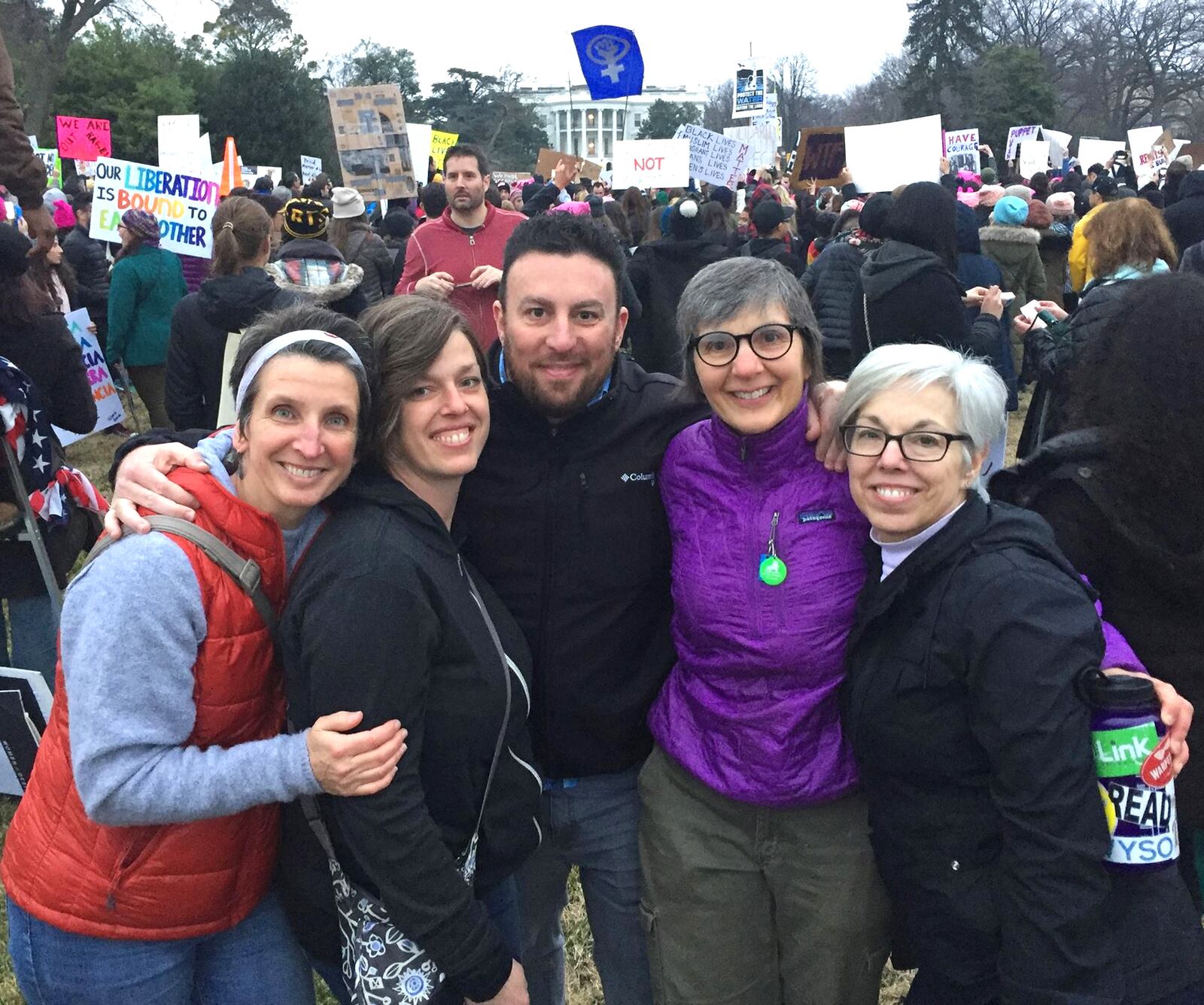 Mike Colvin at the 2017 Women's March with friends, Aimee Noel, Laurie Trick LaSalle, Carrie Scarff and Patti Paulus. CONTRIBUTED PHOTO