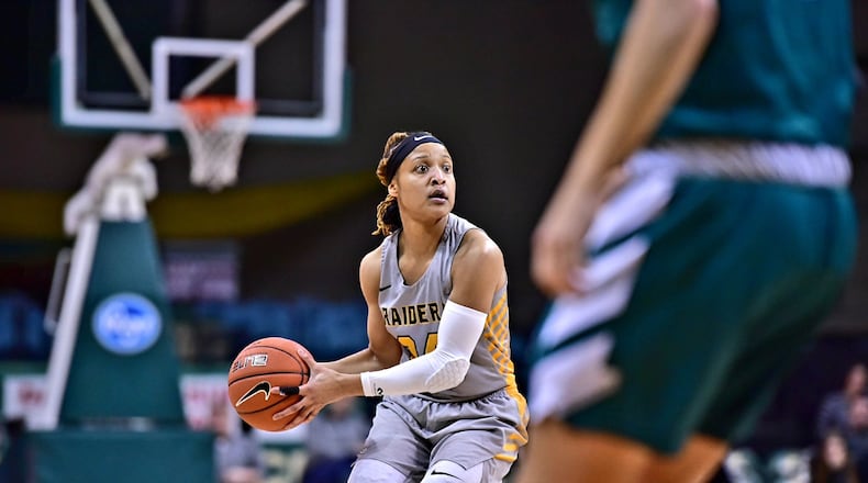 Wright State’s Michal Miller scored 16 points in just 18 minutes of action Thursday night as the Raiders beat Green Bay 85-67 at the Nutter Center. The win was just Wright State’s fifth in 67 games vs. Green Bay. Joseph Craven/CONTRIBUTED