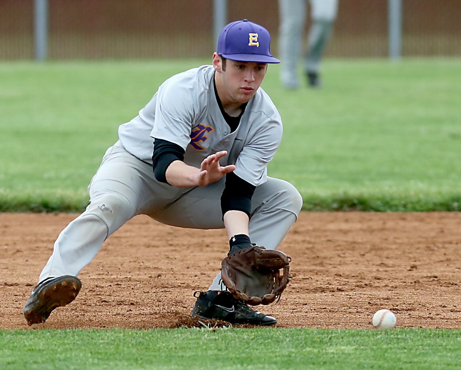 Eaton second baseman Lew Bowser makes a play during Thursday’s Division II sectional contest at Ross. CONTRIBUTED PHOTO BY E.L. HUBBARD