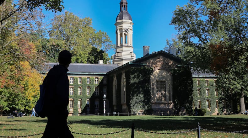 FILE - Nassau Hall at Princeton University is seen, Oct. 8, 2024, in Princeton, N.J. (AP Photo/Ted Shaffrey, File)