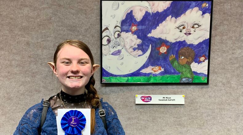 Eighth-grader Savannah Garrett took home first place for her piece, 'Mr. Moon.'