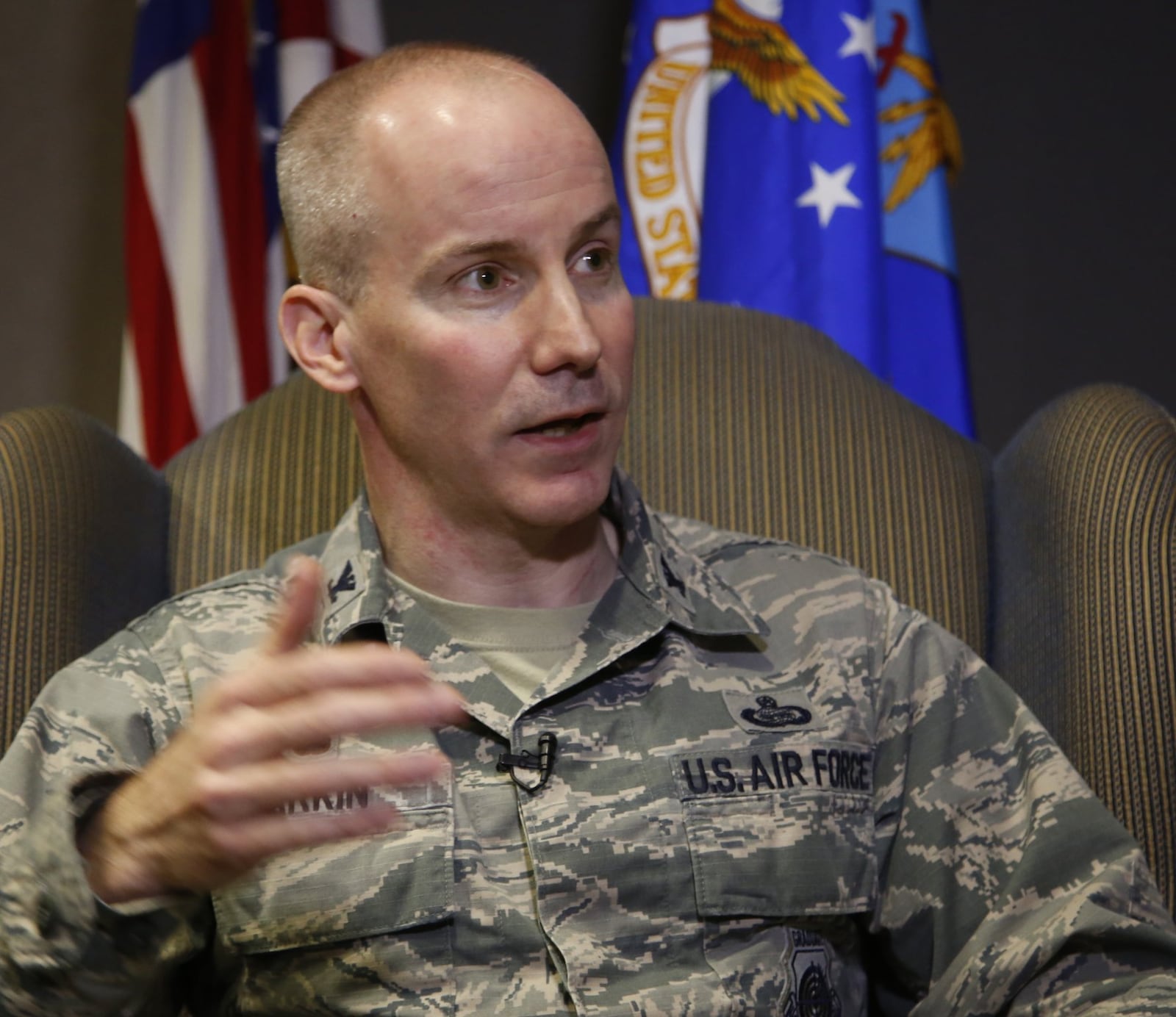 National Air and Space Intelligence Center Commander Col. Sean P. Larkin says his priorities are to keep his customers happy and his workforce happy. Col. Larkin assumed command of NASIC in May, 2016, and had previously served at NASIC from 2011-2013. TY GREENLEES / STAFF