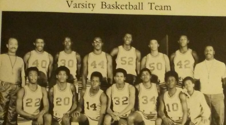 Bill Higgins (No 22, front row left in team photo) was part of 1970-71 Dunbar Wolverines, one of the greatest teams in Miami Valley history not to win a state high school basketball title. They lost in the state championship game to Columbus Walnut Ridge. All five Dunbar starters went on to hoops stardom. Four got Division I scholarships. A two-time All-American at Ashland (1971-72 and 1972-73), Higgins scored 1,746 points (4th all-time at Ashland) in just three seasons before taking a hardship exit and joining the Virginia Squires of the American Basketball Association (ABA). CONTRIBUTED