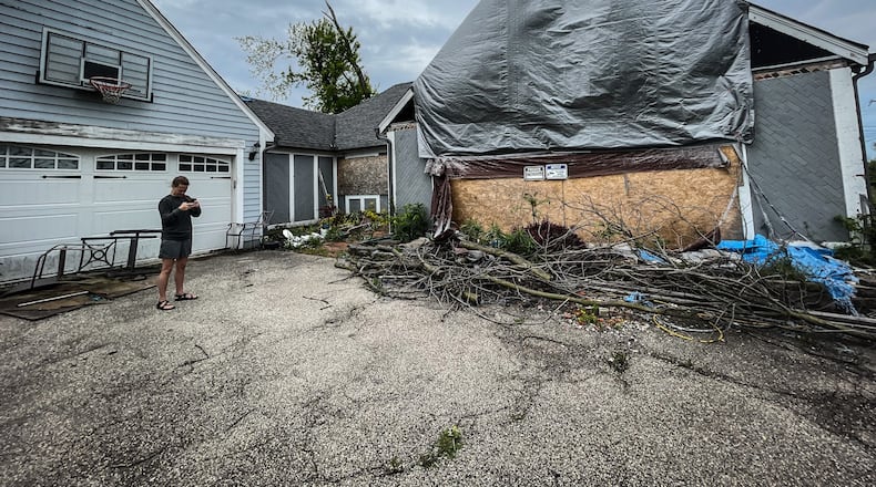 Jenny Andrea and Sarah Nussman's home on Wendover Dr. in Beavercreek two years after the 2019 Memorial Day tornado struck their home. The house was condemned. JIM NOELKER/STAFF