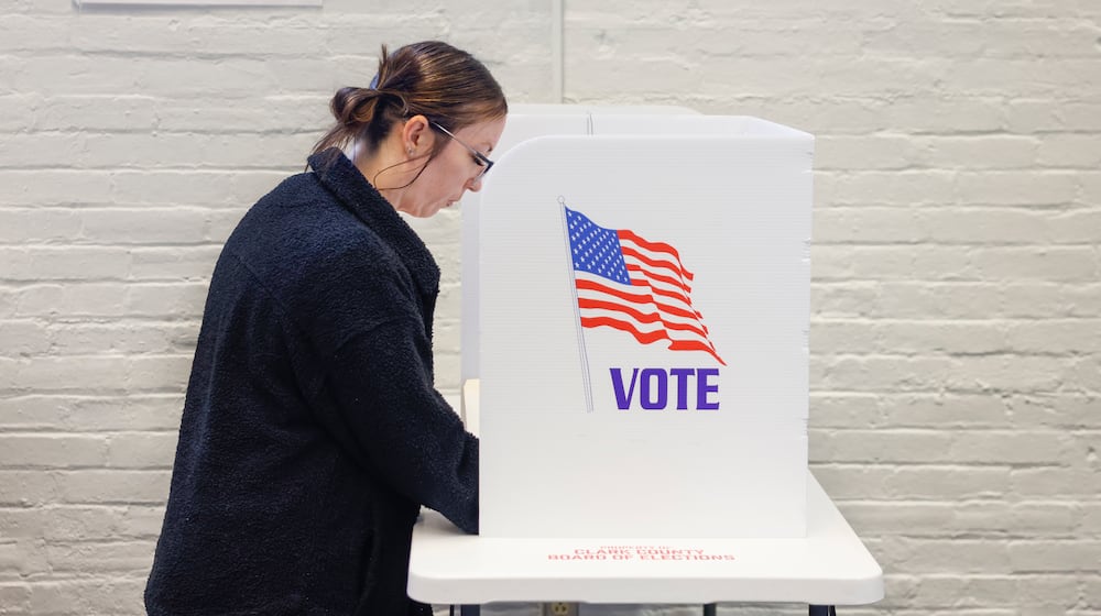 Shannon Gardner votes at the Clark County Heritage Center on Tuesday, November 4, 2025. JOSEPH COOKE/STAFF