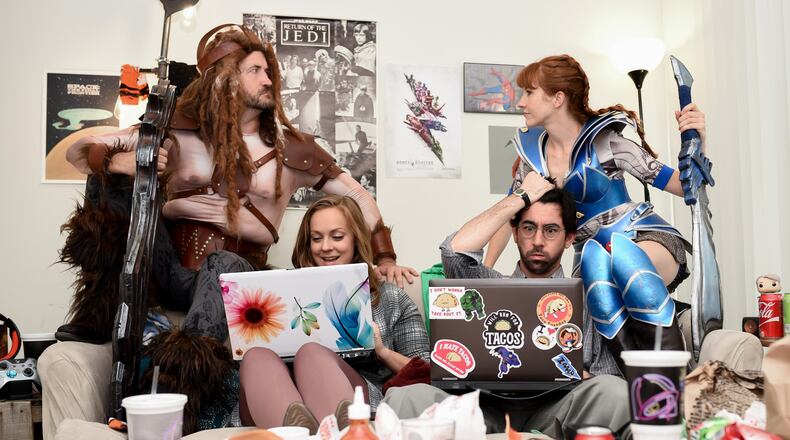 “Legendale,” a new musical, will be at The Human Race Theatre Company from Sept. 7 through Oct. 1. Pictured, (left to right) Travis Mitchell, Rachel Flynn, Max Crumm and Abby Church. CONTRIBUTED PHOTO BY HEATHER N. POWELL