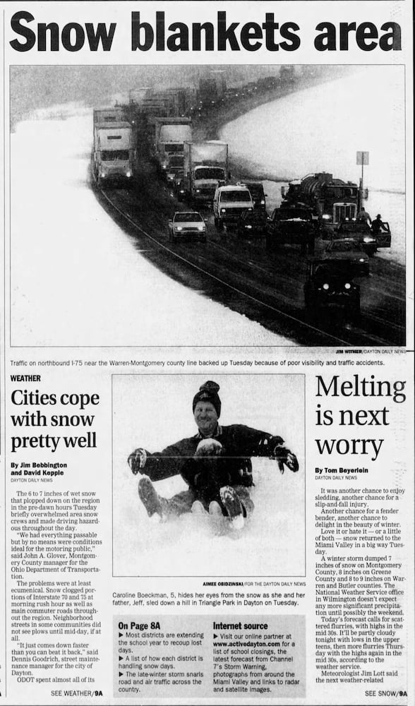 Dayton record snowfall