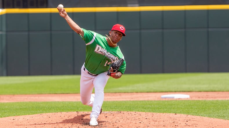 Dayton starter Gabriel Aguilera allowed one hit, one walk and struck out five in five innings Sunday against Fort Wayne at Day Air Ballpark. Jeff Gilbert/CONTRIBUTED
