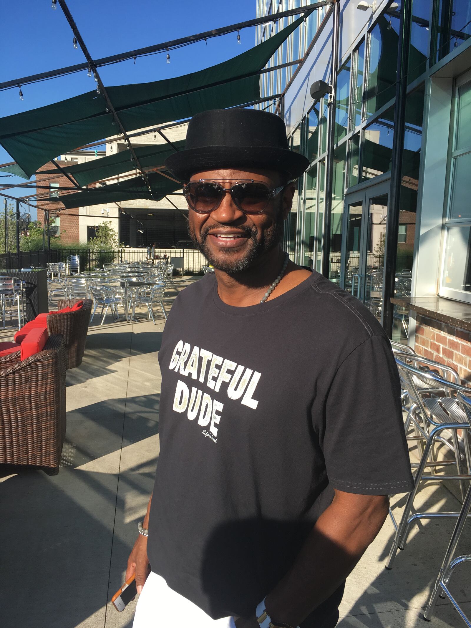 Retired Riverside police sergeant Donald White Jr. plays a police officer in Matthew McConaughey's film "White Boy Rick." White was photographed on the patio of Basil's in downtown Dayton.