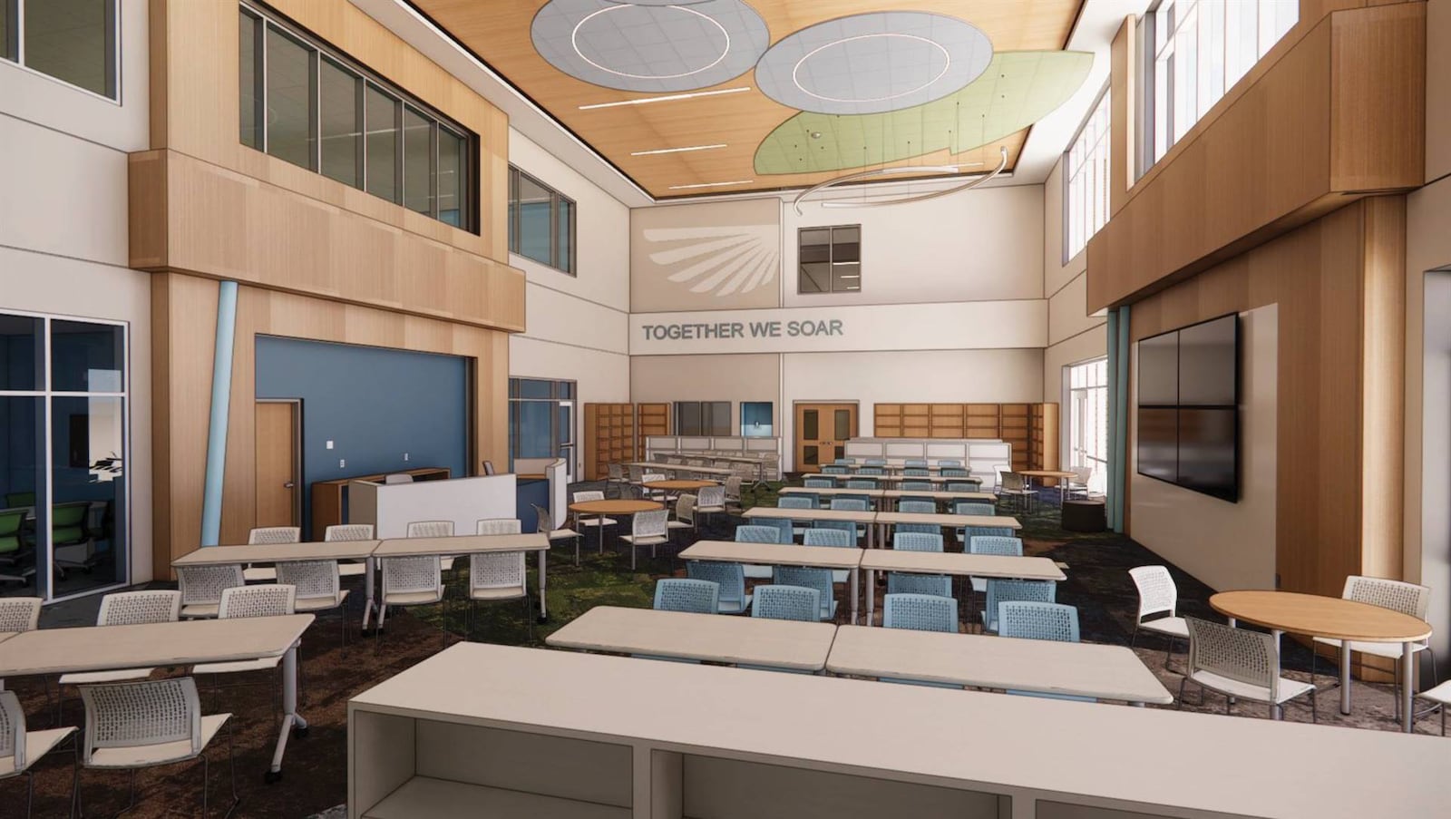 A rendering of the new Baker Middle School, the last of Fairborn City Schools' academic facilities to be rebuilt in the district. CONTRIBUTED