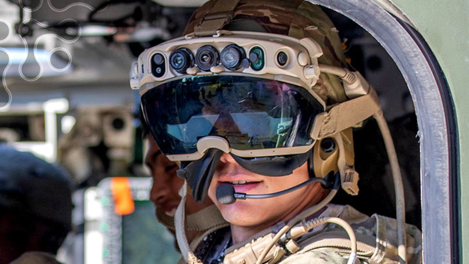 The military is interested in micro display technologies (microLED or OLED) which could be paired with see-through visor optics. Army photo.