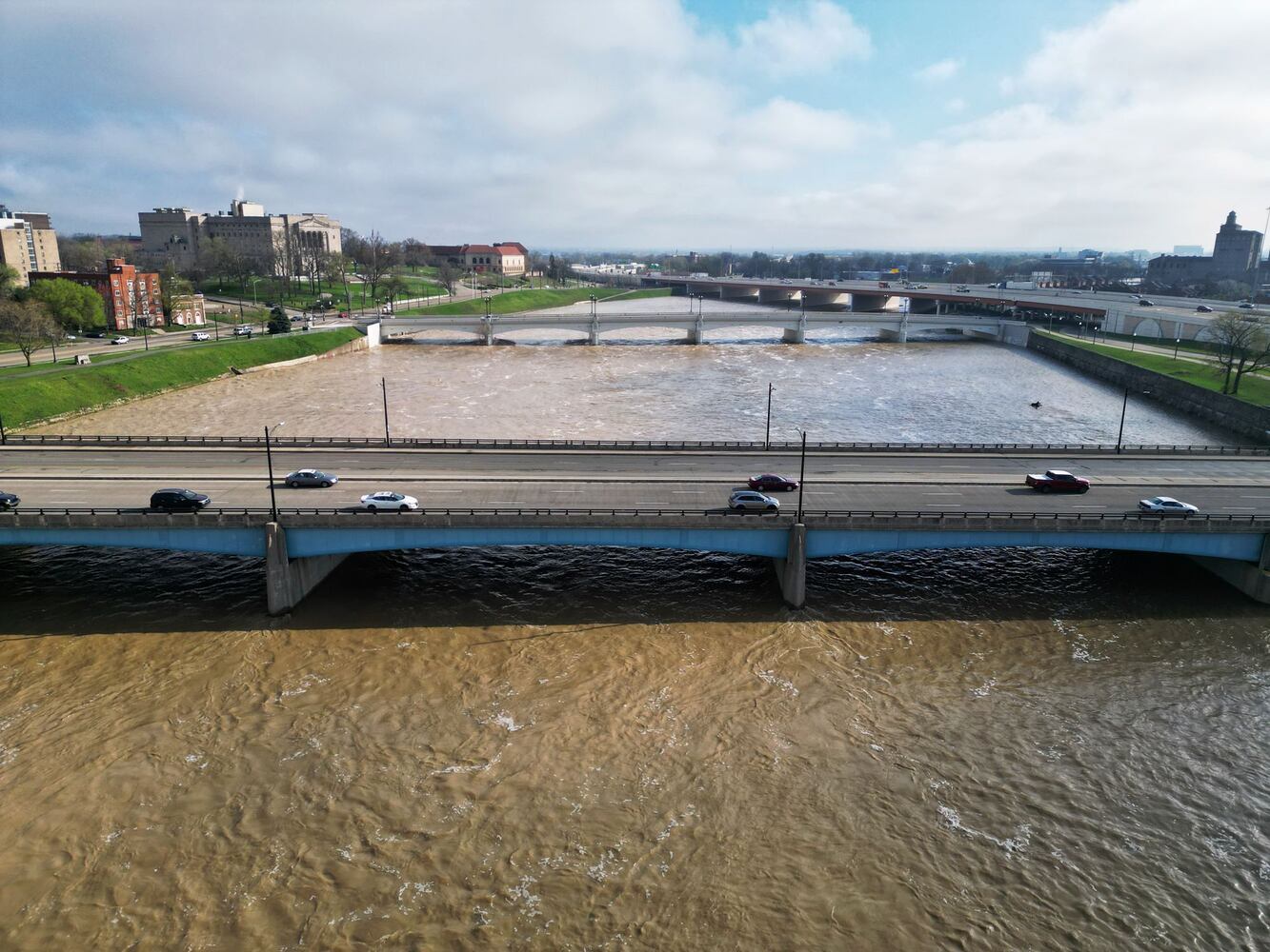 Great Miami River flooding in Dayton