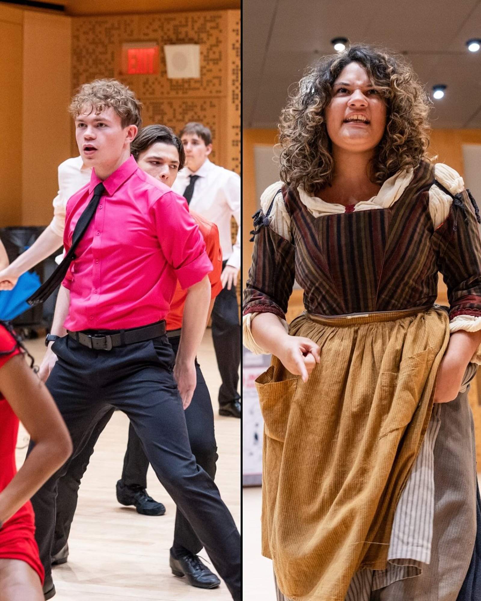 Griffin Greear (left) of Oakwood High School and Lynn Dauterman of Kettering Fairmont High School rehearse for the 2025 Jimmy Awards in New York City. FACEBOOK PHOTO