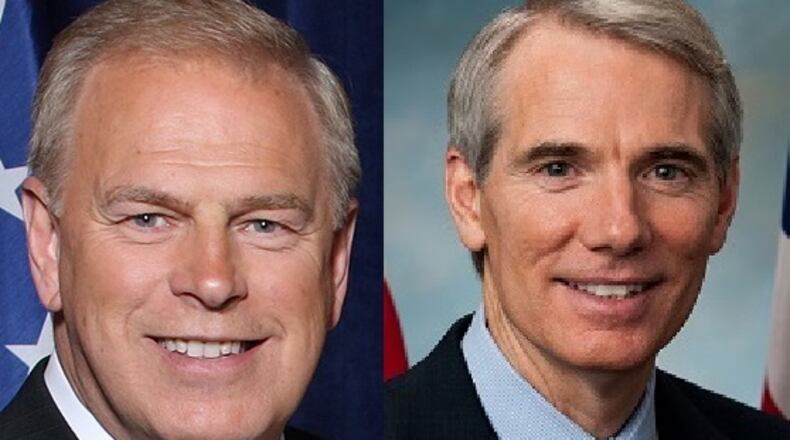 Ted Strickland (left) and Rob Portman
