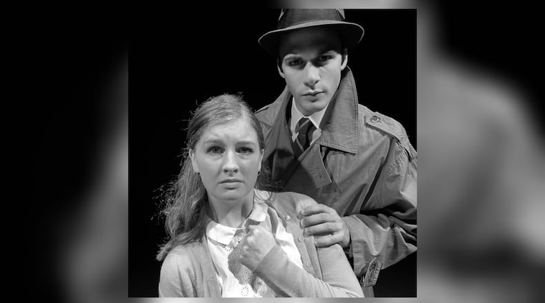 Kathryn Carter (Mollie Ralston) and Theo Karras (Detective Sergeant Trotter) in Wright State University's production of "The Mousetrap," slated Sept. 23-Oct. 2. PHOTO BY WRIGHT STATE THEATRE