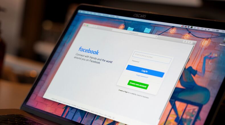 A Facebook login page appears on a computer in Glendale, Calif. on Feb. 3, 2022. (AP Photo/Paula Munoz)