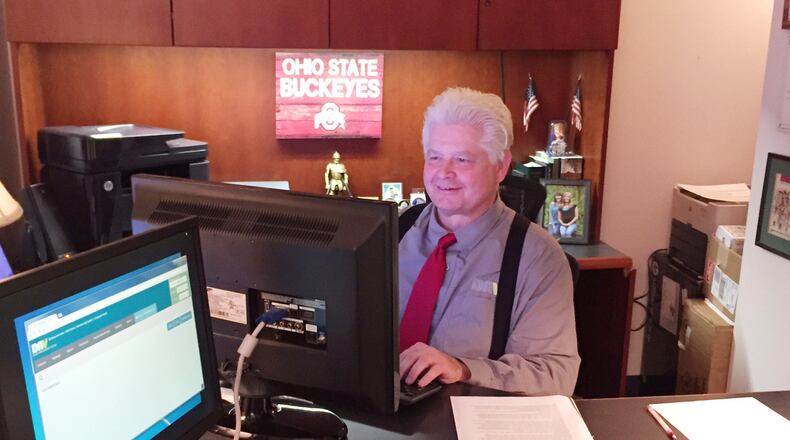 John E. Steele serves as Wright-Patterson Air Force Base’s full-time transition service officer for the Disabled American Veterans Program. He assists service members in the development of evidence, completion of required applications and processing of claims for veterans benefits administered under federal, state and local laws. (Skywrighter photo/Amy Rollins)