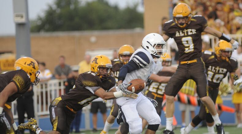 Defender Matt Ruffolo, causing a fumble last season, will represent Alter on the South All-Stars. MARC PENDLETON / STAFF