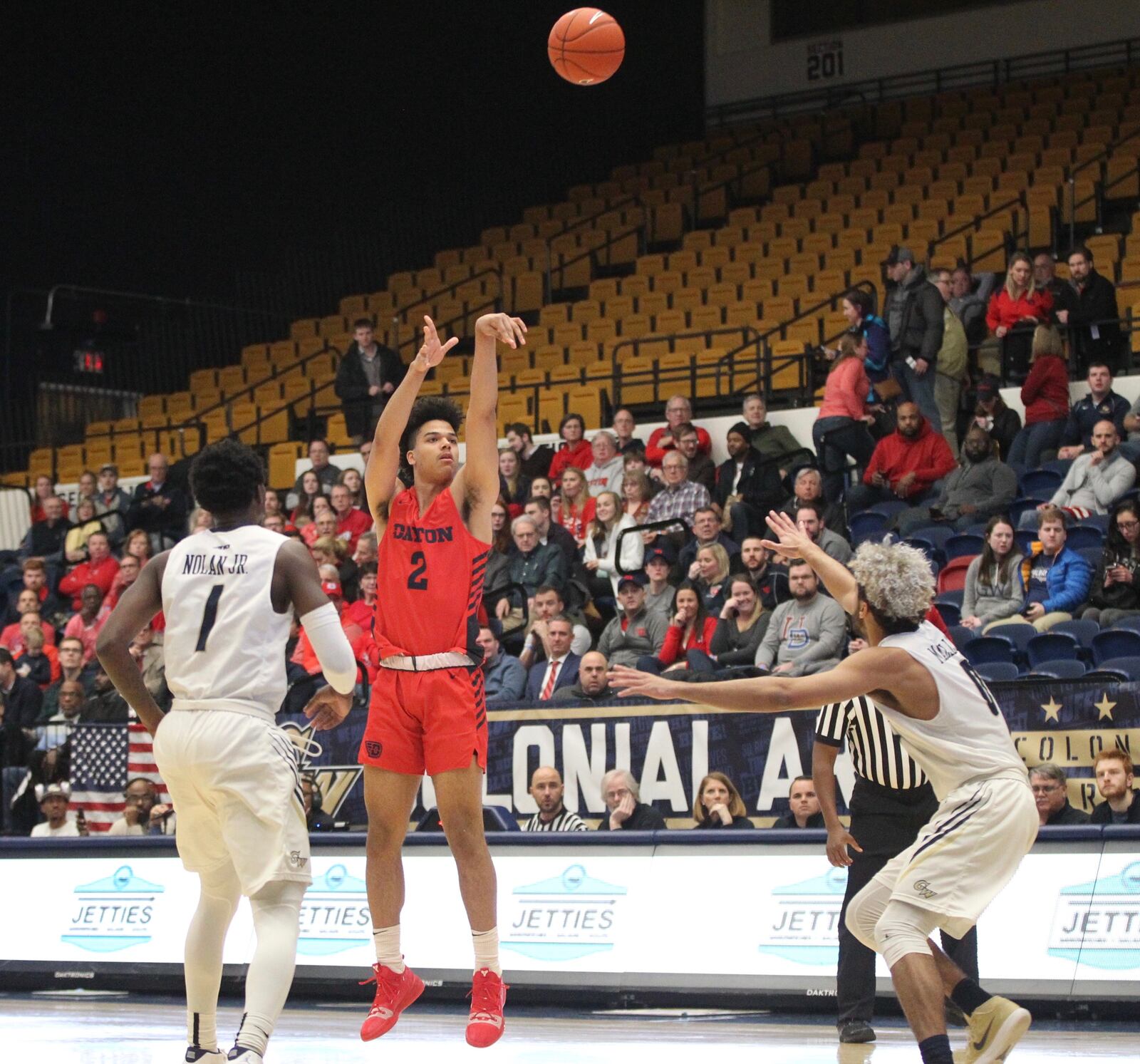 Dayton against George Washington on Wednesday, Jan. 9, 2019, at the Charles E. Smith Center in Washington, D.C.