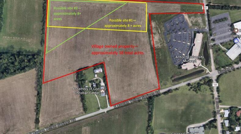 Center for Business and Education property on the western edge of the village of Yellow Springs. It could become the site of a medical marijuana growing factility, if the state approves.