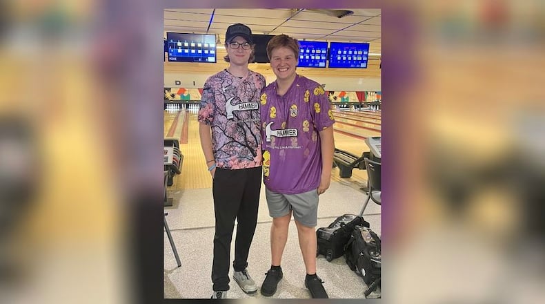 Dylan Dobran (left) and Drew Parker recently won the adult/teen scratch division at the Ohio State USBC Bowling Centers Association of Ohio Adult/Youth Tournament in London, Ohio. CONTRIBUTED