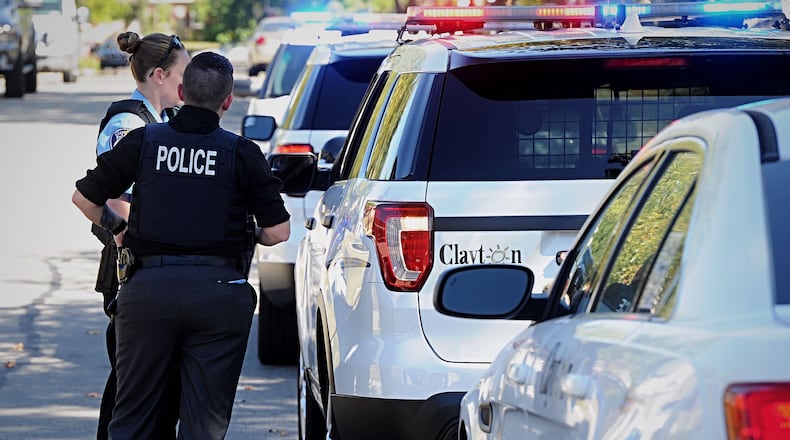 Clayton police requested officer assistance Sept. 25, 2020, after an officer was attacked while responding to a disorderly conduct complaint on Crownwood Avenue in Clayton. MARSHALL GORBY/STAFF