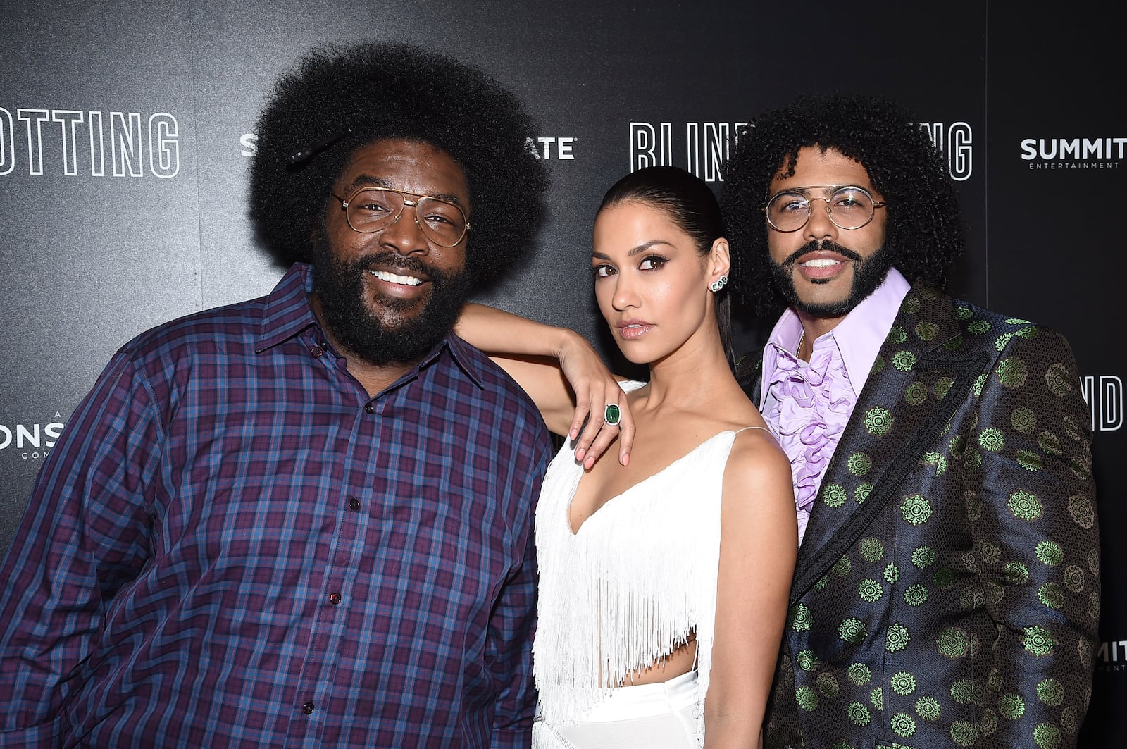 NEW YORK, NY - JULY 16:  (L-R) Questlove, Janina Gavankar and Daveed Diggs attend the screening of "Blindspotting" hosted by Lionsgate at Angelika Film Center on July 16, 2018 in New York City.  (Photo by Dimitrios Kambouris/Getty Images)