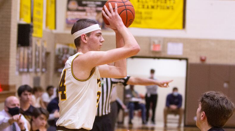 Alter High School junior Jacob Conner during a game vs. Cincinnati Roger Bacon on Friday, Jan. 29, 2021. Jeff Gilbert/CONTRIBUTED